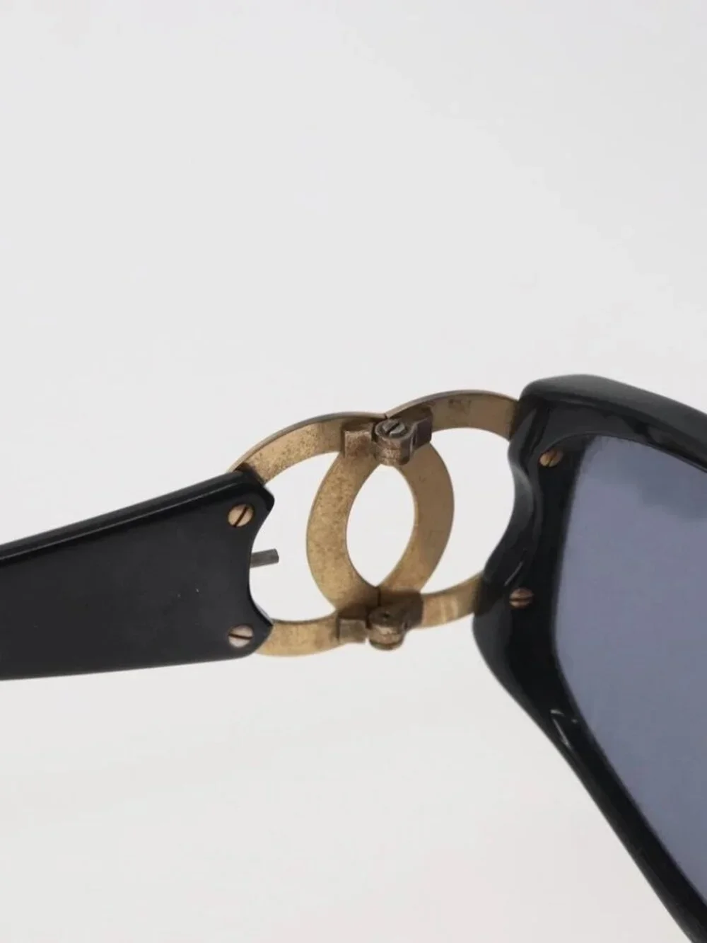 CHANEL Sunglasses plastic Black CC Auth BA12482